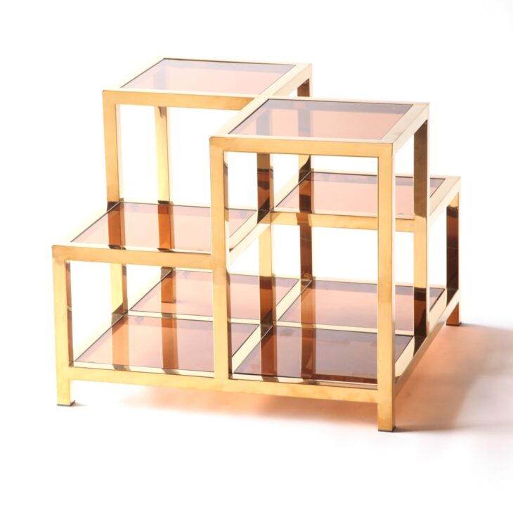 GOLD CUBED COFFEE TABLE