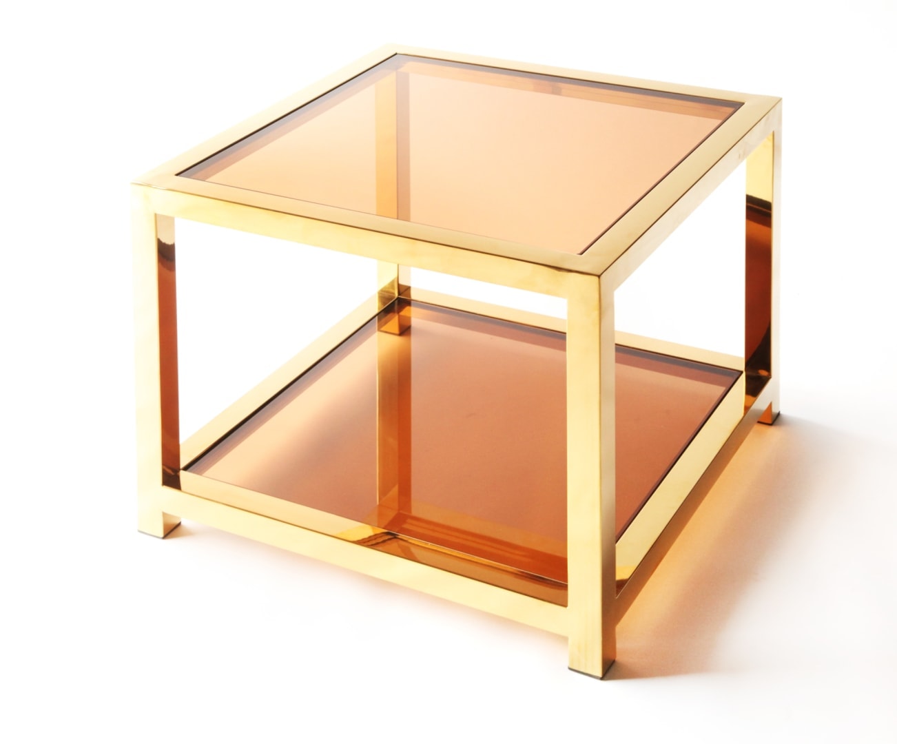 GOLD AND AMBER COFFEE TABLE