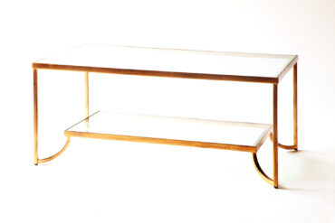 GOLD AND GLASS COFFEE TABLE