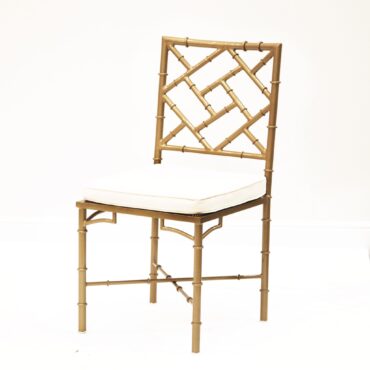 Brass Bamboo Side Chair with Cushion
