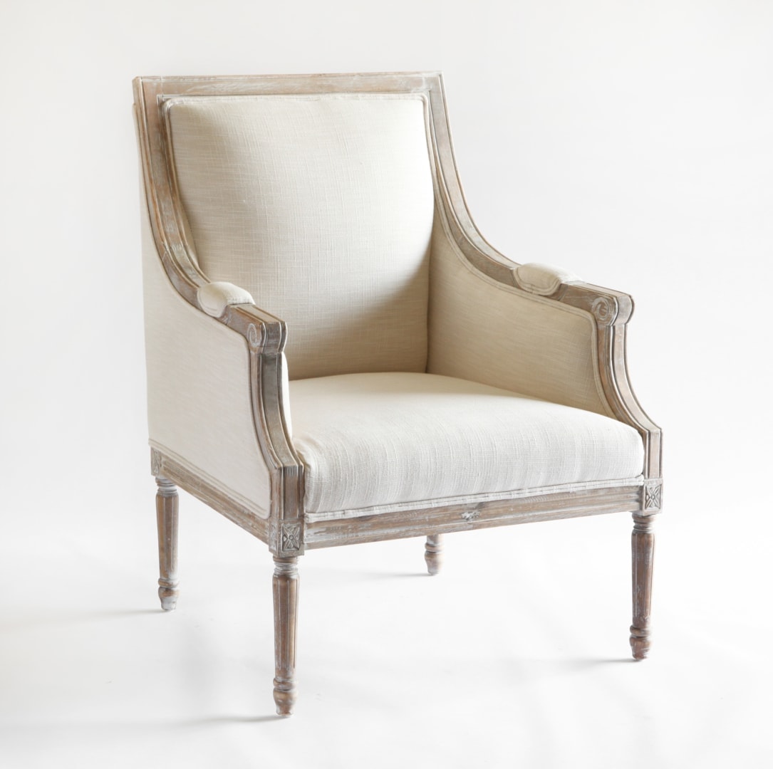 IVORY LINEN ARM CHAIR