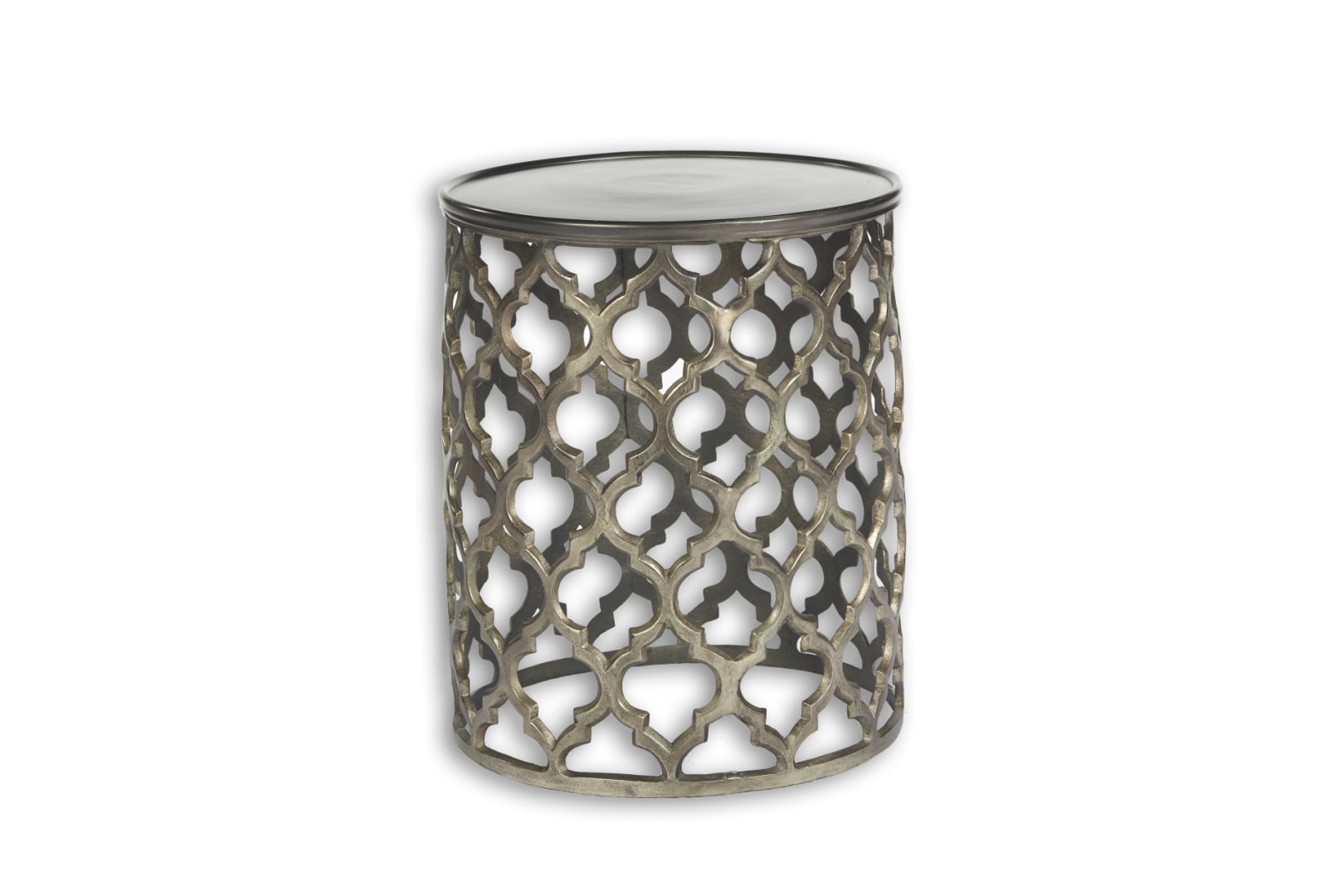 Silver Moroccan Side Table Perch Decor