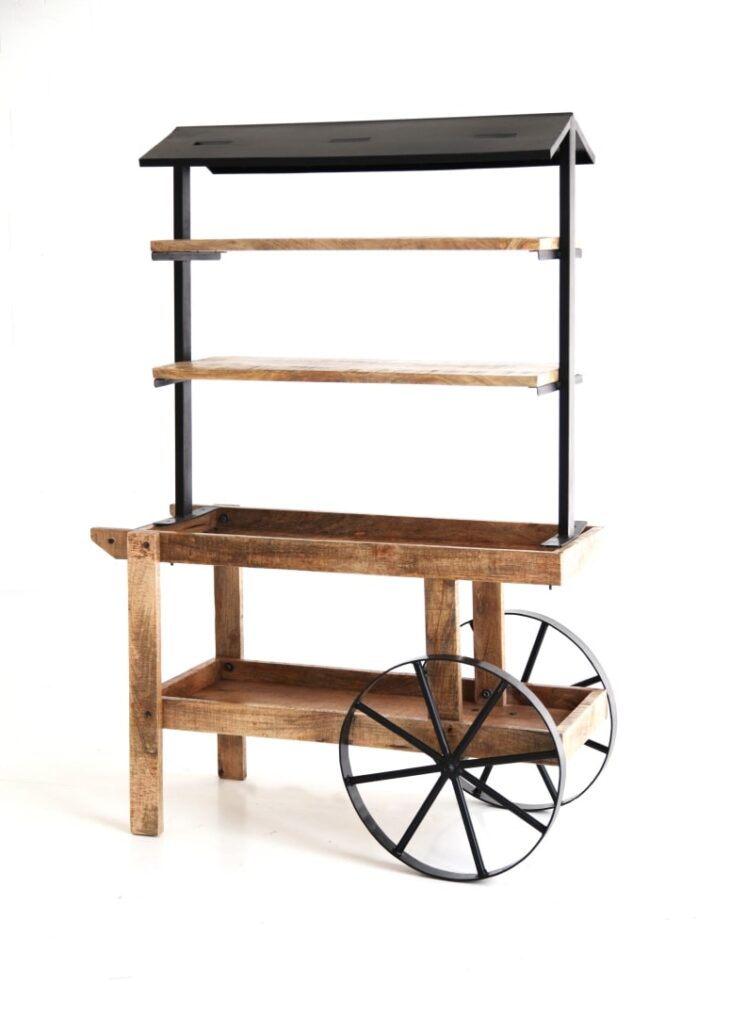 Wooden Display Cart | Event Decor Rentals in Dallas Texas