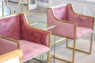 Dakota Chair- Blush | Perch Event Decor | Luxury Furniture Rentals in Dallas Texas | Light Pink Modern Velvet Chairs