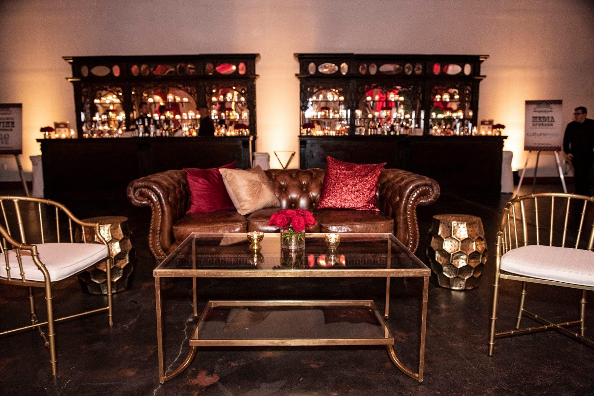 Gold And Glass Coffee Table