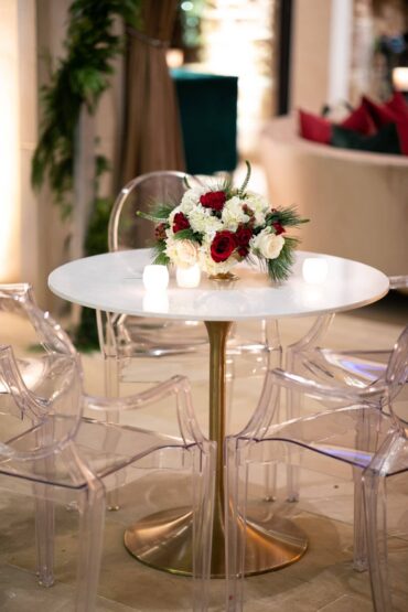 Marble and Gold Bistro Table