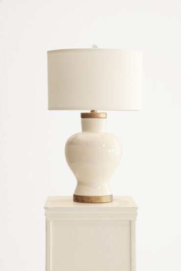 White and Gold Porcelain Lamp