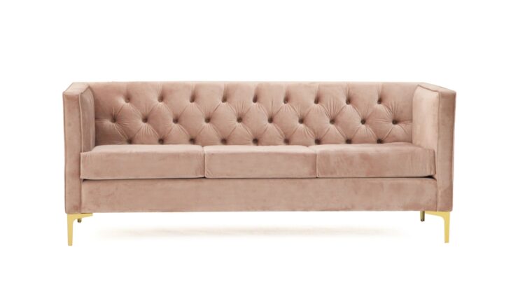Wynn Sofa | Blush Velvet Sofa