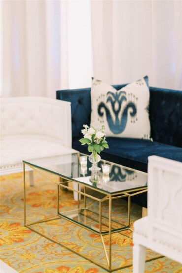Lindsey Coffee Table with Luke Sofa at Fort Worth Club | Abbie O Events
