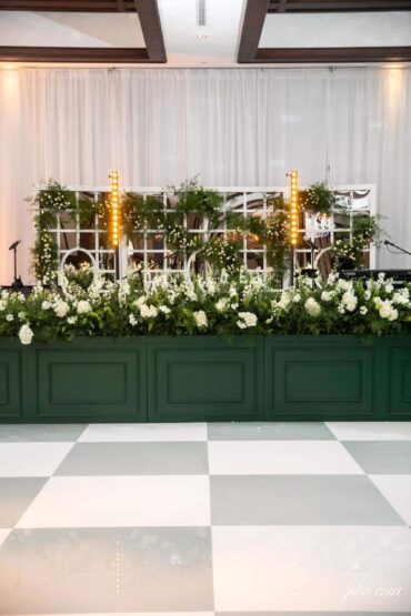 Hamilton Stage Facade at Dallas Country Club wedding | Kirstin Rose Events | Three Branches Floral