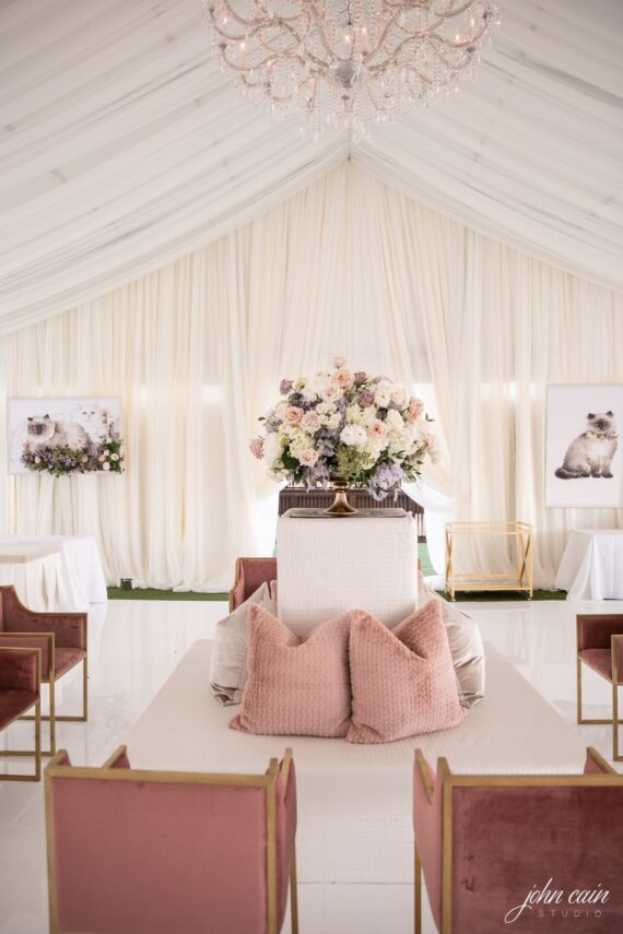 Tayler Tete a tete with Perch Pillows and Blush Dakota Chairs at Omni Barton Creek Resort & Spa | Verve Events | GRO Designs