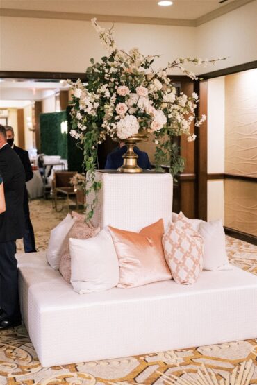Tayler Tete a tete with Perch Pillows at The Adolphus Hotel Wedding | Calluna Events | PINK 017 | PINK 020