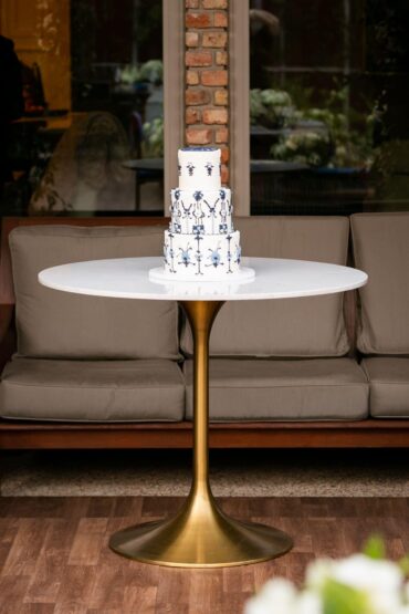 Marble and Gold Bistro Table at a Private Residence