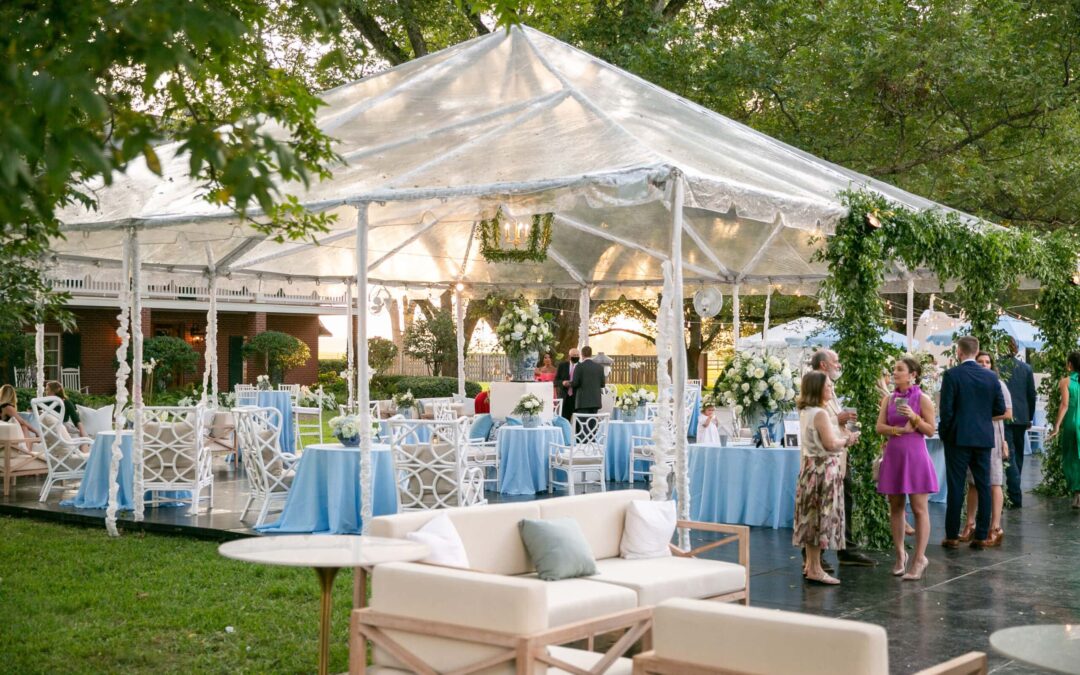 Charming Blue and White Wedding Reception in Louisiana
