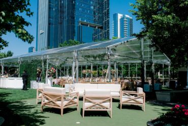 Miller Chairs with Miller Sofa at Klyde Warren Park | Boxwood Hospitality