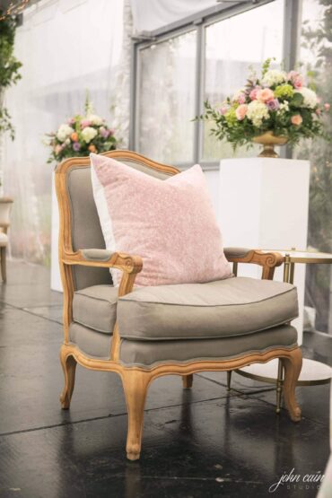Highlands Arm Chair with PINK 021 at East Ridge Country Club | The Colony House