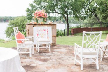 Chelsea Chairs and Marble Bamboo Accent Table | Sarabeth Events