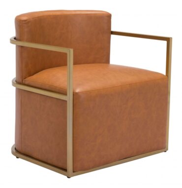 Austin Chair | Leather and Gold Armchair