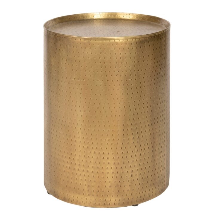 Hammered Brass Accent Table