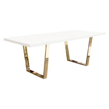 White and Gold Dining Table