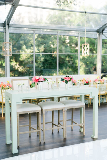 Annie Communal Table with Arthur Barstools at Arlington Hall | Kirstin Rose Events | Three Branches Floral