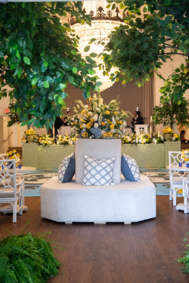 Lane Tete a tete with White Bistro Tables and Chelsea Chairs at Arlington Hall Open House | Garden Gate Floral