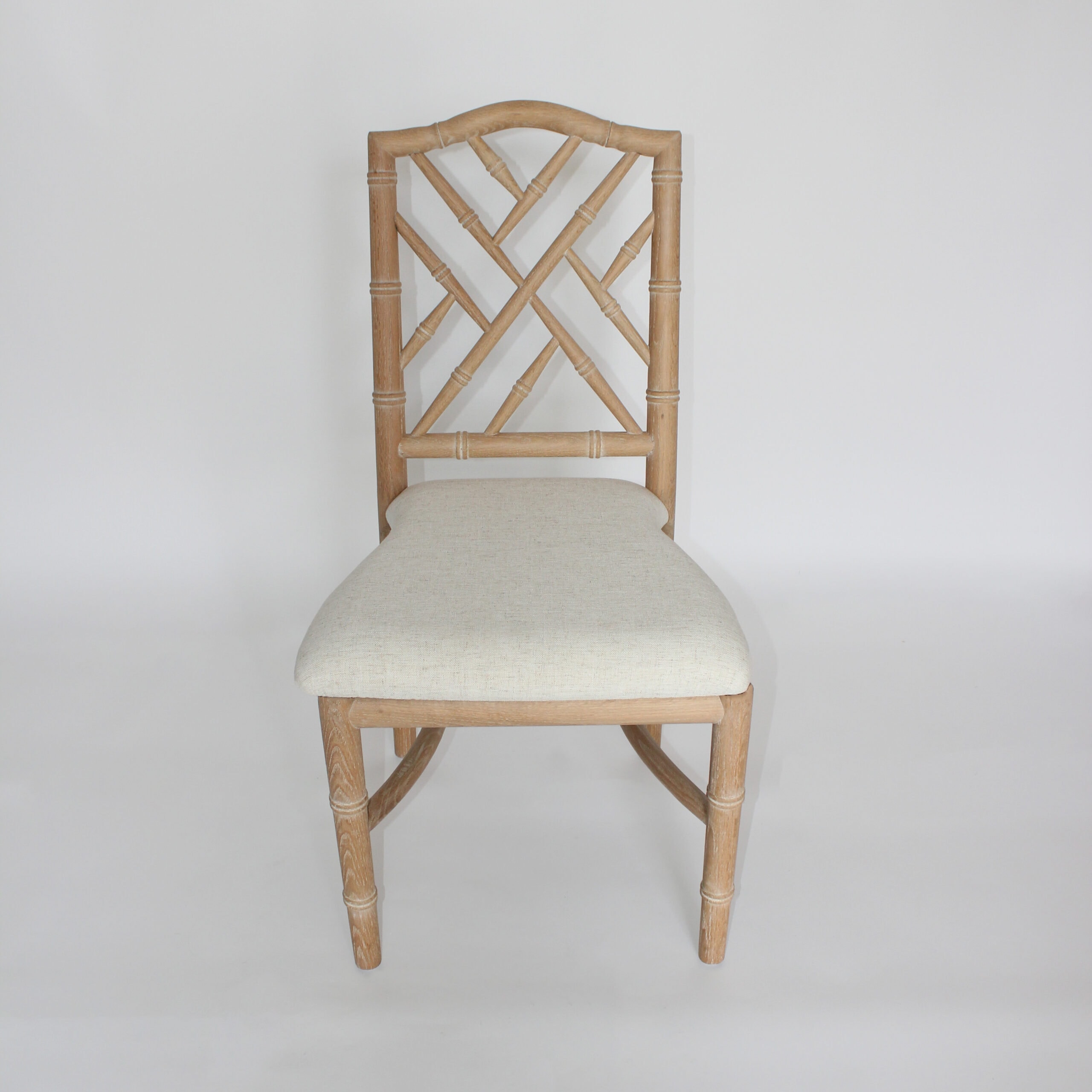 Natural Wood Gracie Dining Chair with Linen Cushion - Perch Decor