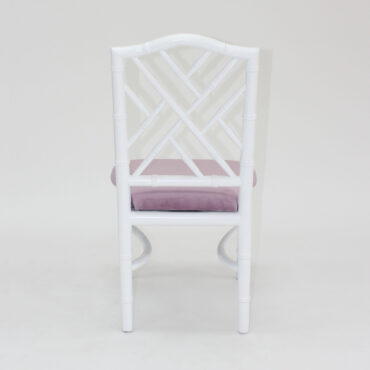White Gracie Dining Chair with Lilac Velvet Cushion