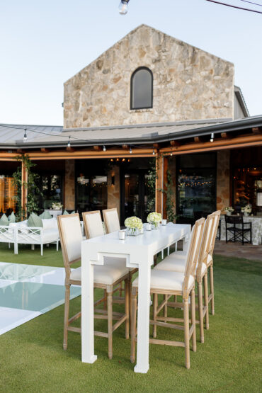 White Annie Communal Table with Arthur Barstools | Sweet Pea Events