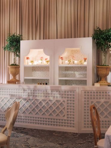 Harper Shelves with White Lattice Bars