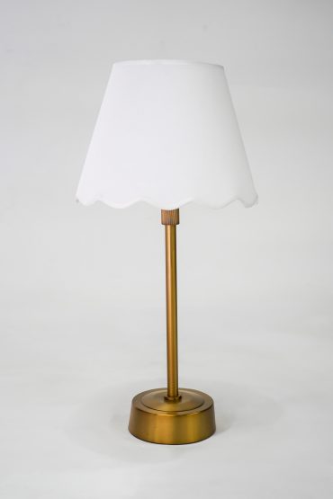 Gold Table Lamp with Scalloped Shade