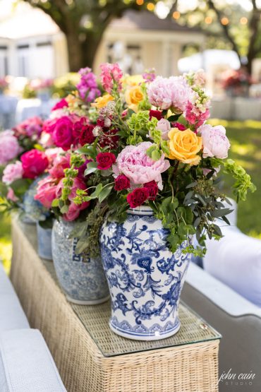 Rattan Console Table at a private residence in Louisiana | The Colony House