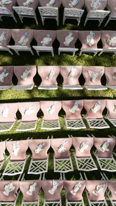 White Gracie Dining Chair with Blush Velvet Cushion at a private residence in Louisiana | The Colony House
