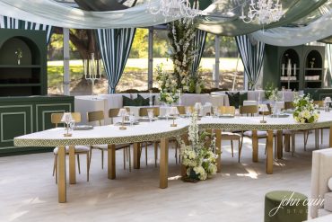 Bradley Serpentine Dining Tables with Custom Topper and Custom Trim with Talaber Dining Chairs at Arlington Hall Open House | Dr. Delphinium