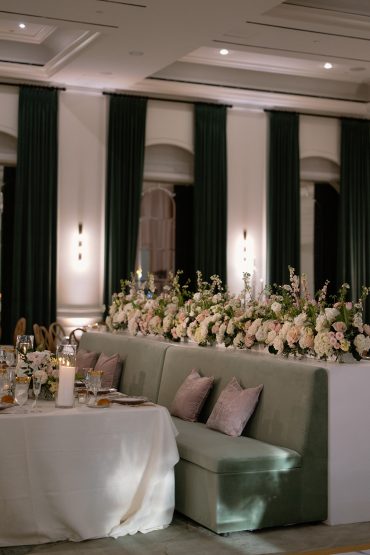 Alice Straight Banquette with Coordinating Platform at the Las Colinas Ritz Carlton | Taylor Event Co